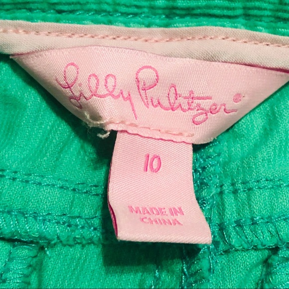GIRLS LILLY PULITZER GREEN CORDUROY PANTS 10 - Picture 5 of 5